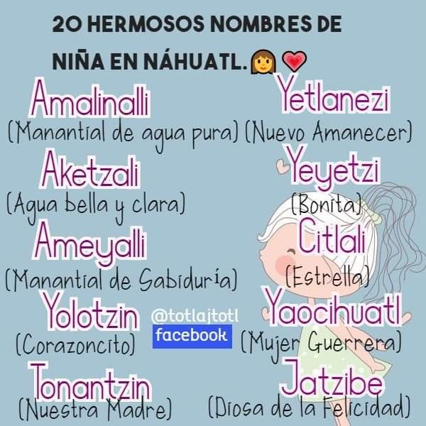 Lista de palabras hermosas en Náhuatl